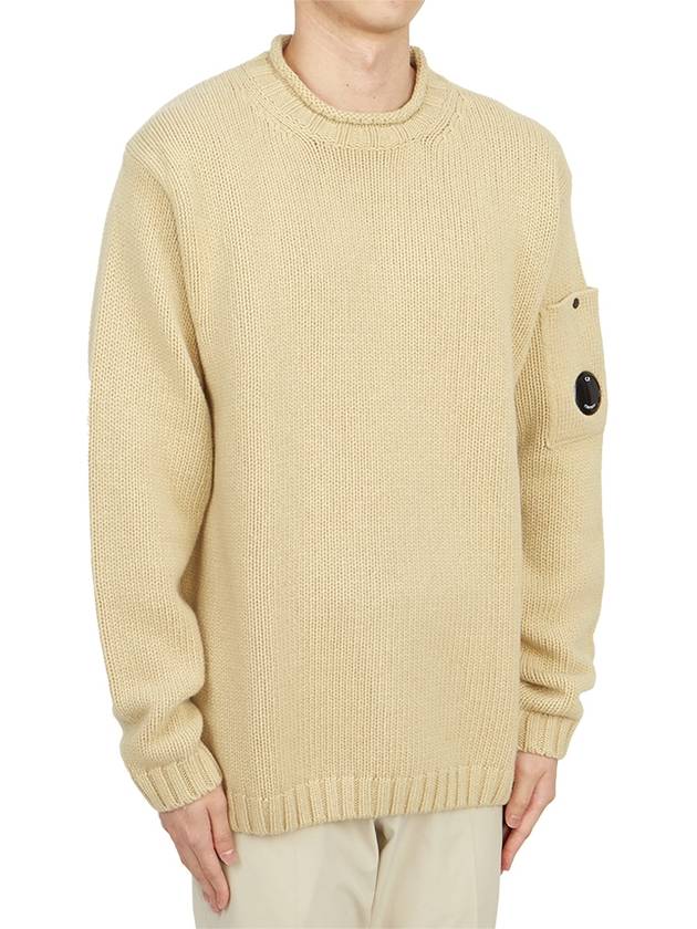 Men's Lambswool Lens Knit Top Beige - CP COMPANY - BALAAN 4