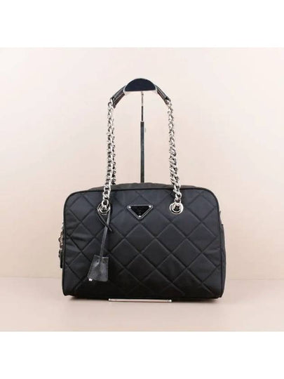 Prada Pocono Nylon Quilted Chain Shoulder Bag Black - PRADA - BALAAN 2