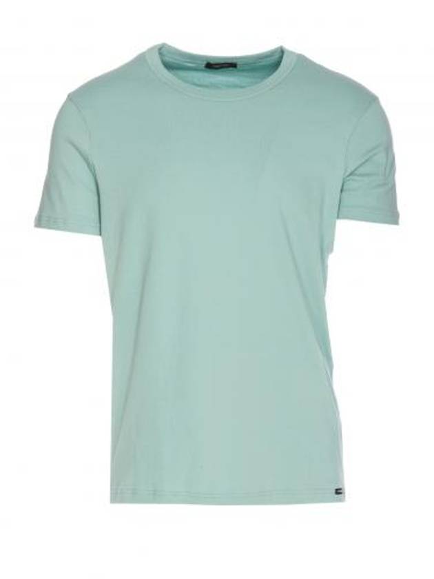 Cotton Crew Neck Short Sleeve T-Shirt Green - TOM FORD - BALAAN 1