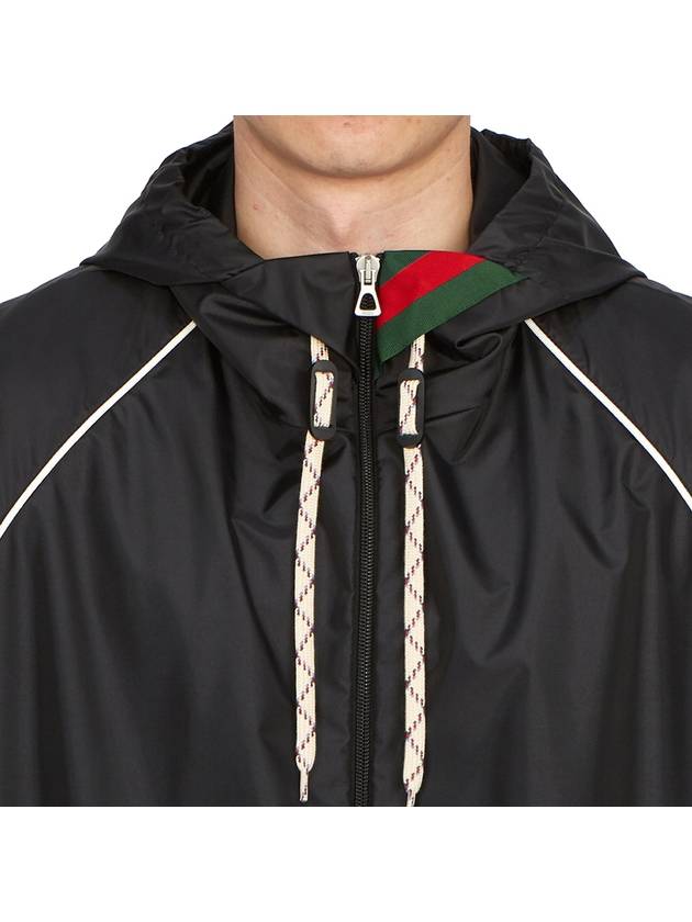 Nylon Satin Jacket Black - GUCCI - BALAAN 8