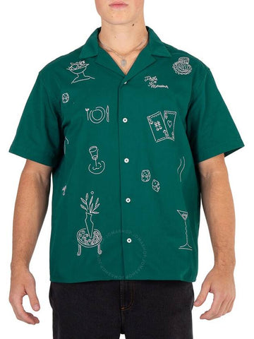 Drole De Monsieur Forest Green La Chemise Brodee Shirt, Size Medium - DROLE DE MONSIEUR - BALAAN 1