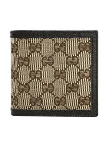 GG Canvas Half Wallet Brown - GUCCI - BALAAN 1