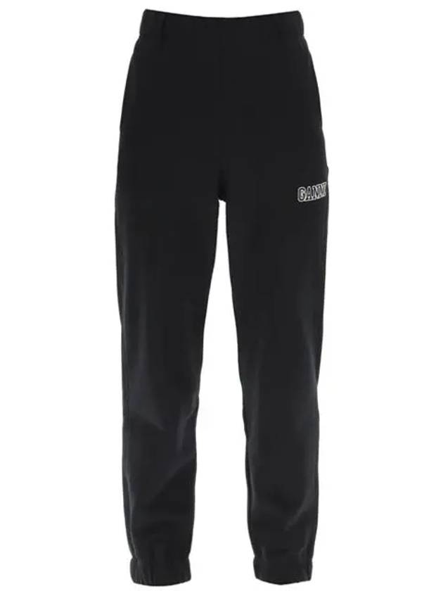 Side Logo Cotton JoGGer Track Pants Black - GANNI - BALAAN 2