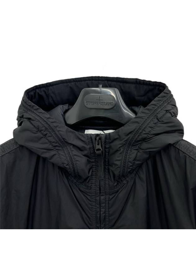 Men's Garment Dyed Crinkle Reps Recycled Nylon Primaloft TC Hooded Jacket Black - STONE ISLAND - BALAAN 4