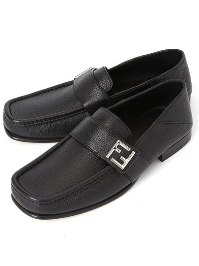 FF Square Leather Loafers Black - FENDI - BALAAN 2