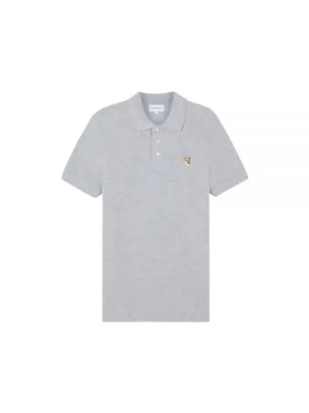 Fox Head Patch Cotton Polo Shirt Grey - MAISON KITSUNE - BALAAN 2