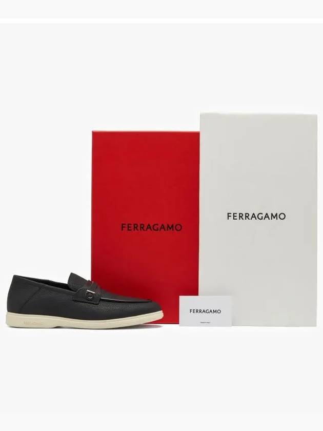 Gancini Ornament Deconstructed Loafers Black - SALVATORE FERRAGAMO - BALAAN 4