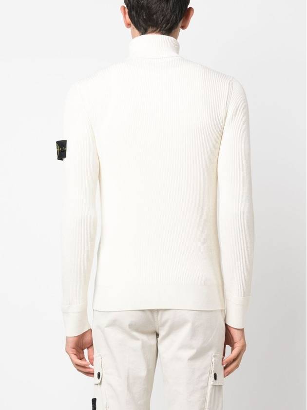 Men's Logo Patch Turtleneck White - STONE ISLAND - BALAAN 4