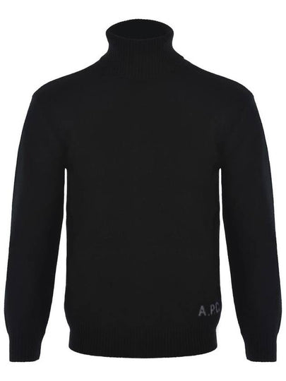 Logo Knitted Wool Turtleneck Black - A.P.C. - BALAAN 2