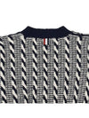 4-bar V-neck Twist Cable Knit Cardigan Navy - THOM BROWNE - BALAAN 10