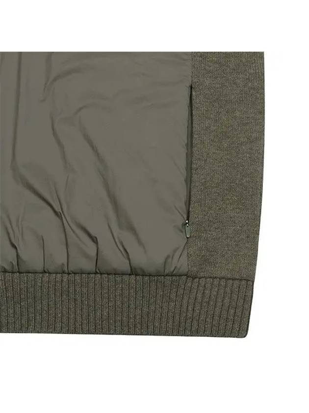 Men s front padded diagonal quilted windproof pullover 2322GXKC KHAKI - BLACK&WHITE - BALAAN 4