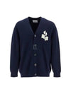 Curtis Logo Intarsia Knitted Cardigan Midnight - ISABEL MARANT - BALAAN 2