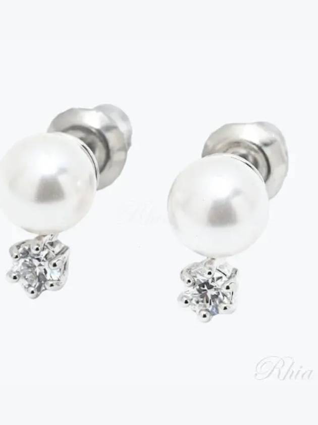 Matrix Stud Rhodium Plated Earrings White - SWAROVSKI - BALAAN 2