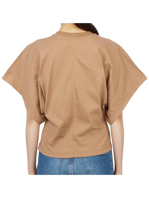 Logo Print Crew Neck Cotton Short Sleeve T-Shirt Nude - ALAIA - BALAAN 7