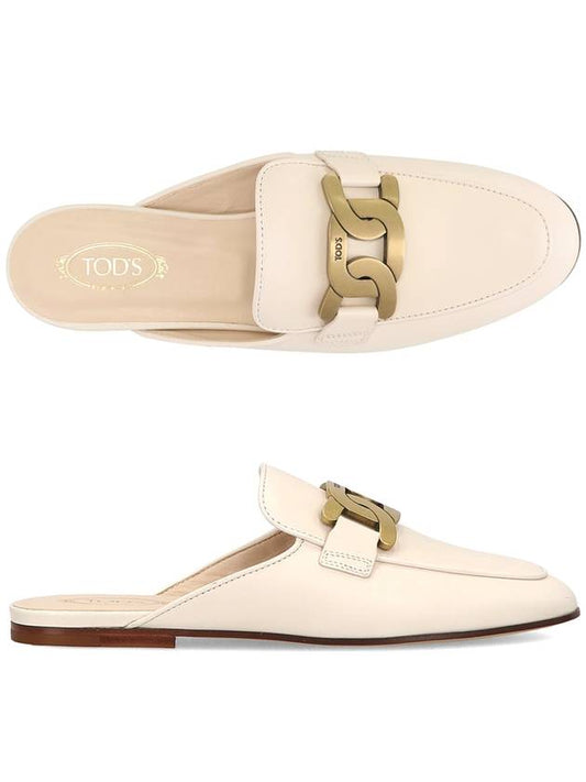 Metal Chain Leather Mule White - TOD'S - BALAAN 2