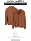 Elbow Patch V-Neck Wool Cardigan Brown - MAISON MARGIELA - BALAAN 3