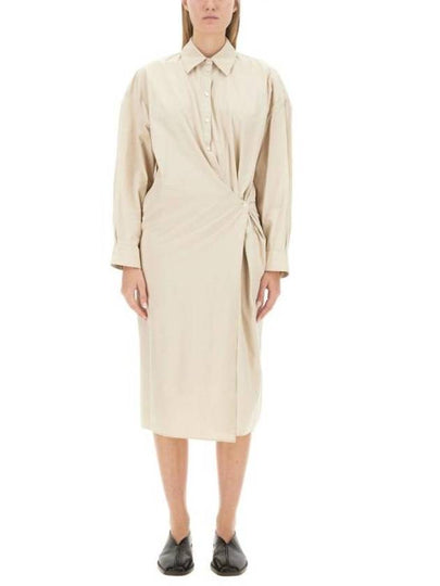 Straight Collar Twisted Long Dress Ivory - LEMAIRE - BALAAN 2