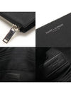 397294 Black Textured Leather Classic Zipper Tablet Case Clutch - SAINT LAURENT - BALAAN 7