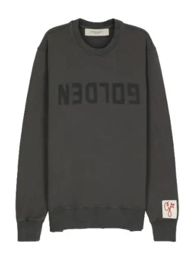 Distressed Logo Sweatshirt Anthracite T Shirt - GOLDEN GOOSE - BALAAN 1