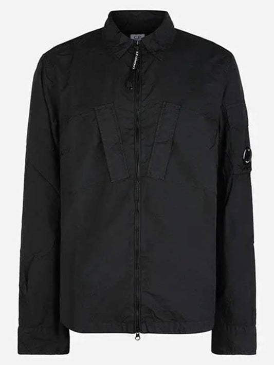 Tylon L Zipper Long Sleeve Shirt Black - CP COMPANY - BALAAN 2