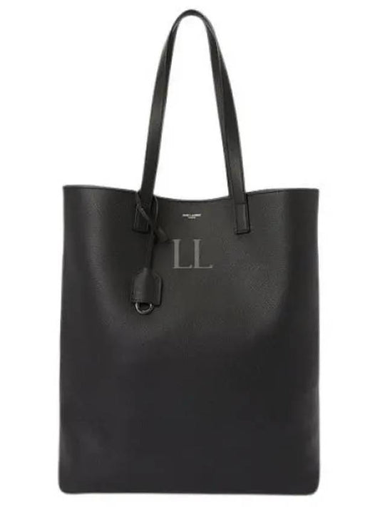 Grained Leather Bold Shopping Shoulder Bag Black - SAINT LAURENT - BALAAN 2