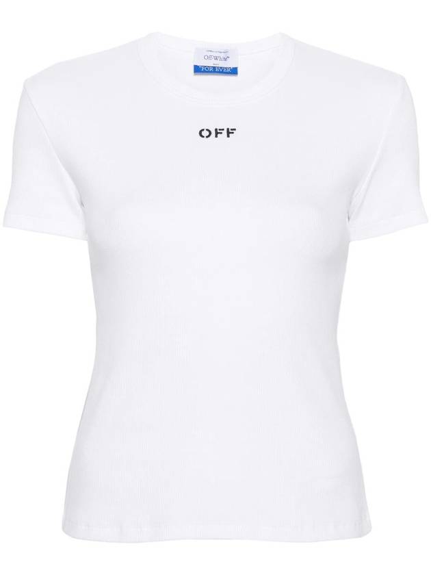 White Black Cotton Blend T-Shirt OWAA065C99JER0050110 B0561000566 - OFF WHITE - BALAAN 2