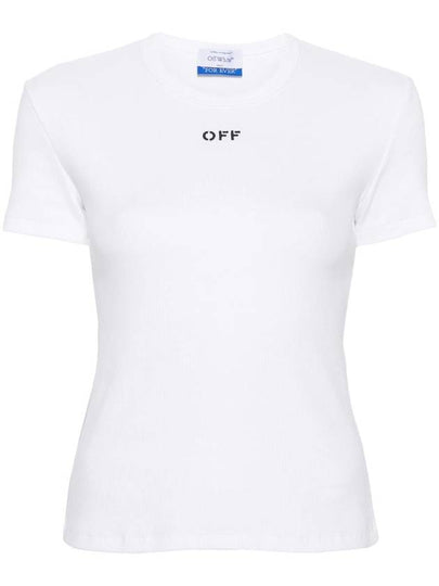 White Black Cotton Blend T-Shirt OWAA065C99JER0050110 B0561000566 - OFF WHITE - BALAAN 2