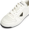 Downtown Triagle Logo Leather Low Top Sneakers White - PRADA - BALAAN 8