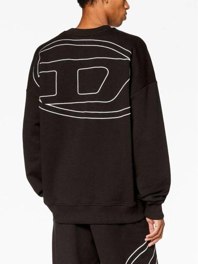 Men's Logo Embroidery Sweatshirt Black - DIESEL - BALAAN 5