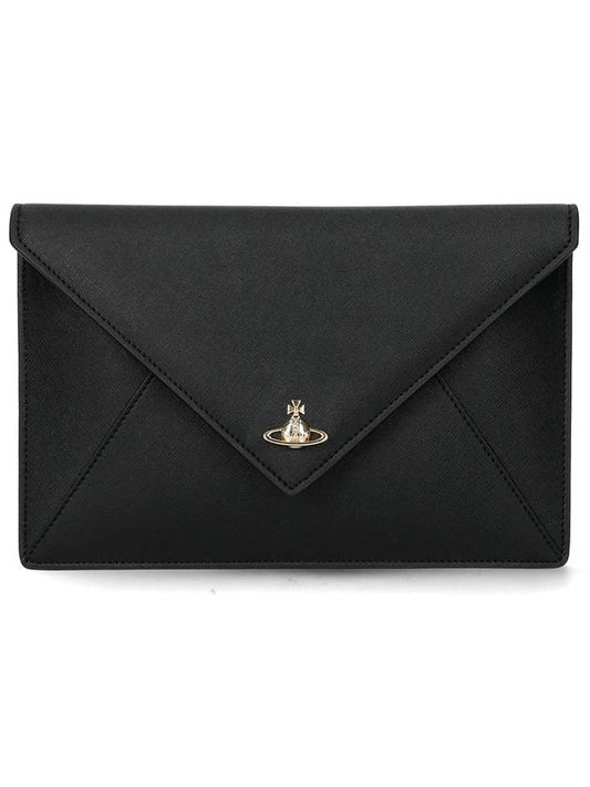 Saffiano Envelope Clutch Bag Black - VIVIENNE WESTWOOD - BALAAN 2