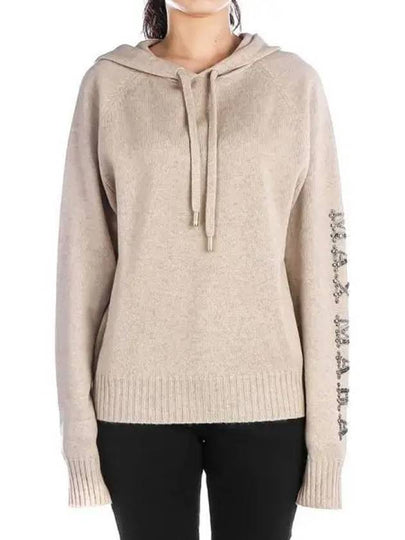 Women's Ananas Wool Cashmere Knit Hoodie Beige - MAX MARA - BALAAN 2