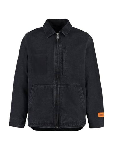 Zip-Up Denim Jacket Black - HERON PRESTON - BALAAN 1