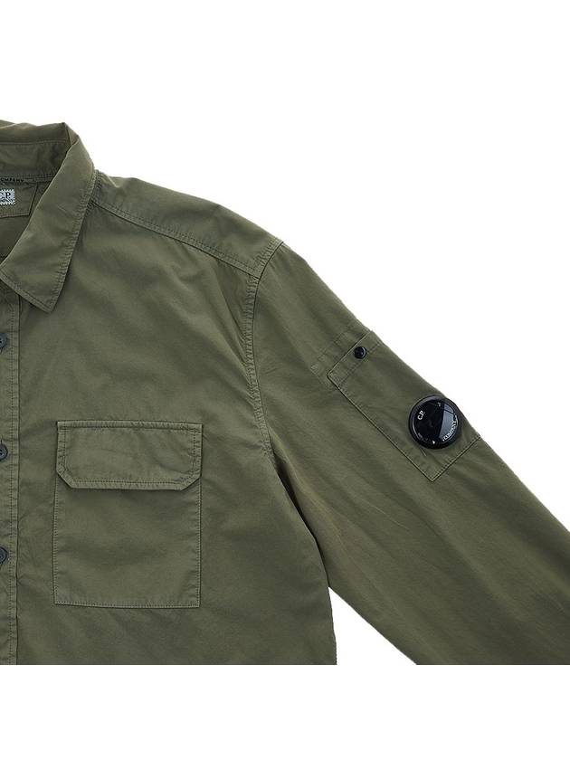 Gabardine Long Sleeve Shirt Bronze Green - CP COMPANY - BALAAN.