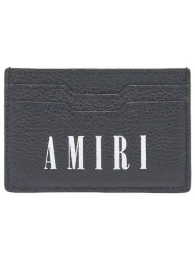 Logo Printed Hammered Card Holder Black - AMIRI - BALAAN 1