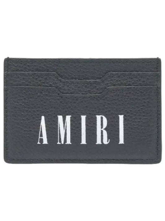 Logo Printed Hammered Card Holder Black Wallet - AMIRI - BALAAN 1
