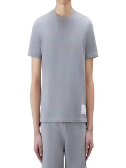 Men's Center Back Striped Short Sleeve T-Shirt Light Grey - THOM BROWNE - BALAAN 2