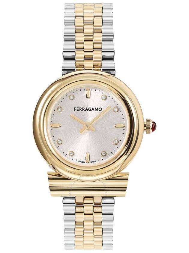 Gancini Quartz Diamond Watch Silver - SALVATORE FERRAGAMO - BALAAN 2