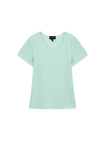 Women s Embossed Wave Pattern Pullover Mint - EMPORIO ARMANI - BALAAN 1