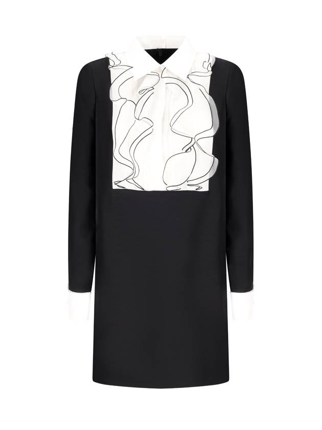 23 fw Wool Silk Dress WITH FRONTAL PLASTRON 3B0VA5R51CF0NA B0650859019 - VALENTINO - BALAAN 2