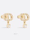 Petit CD Earrings Gold Finish Metal Silver Tone Crystal - DIOR - BALAAN 4