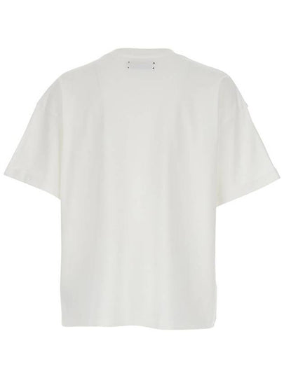 'Snake' White Crewneck T-Shirt With Maxi Logo Print On The Front In Cotton Man - AMIRI - BALAAN 2