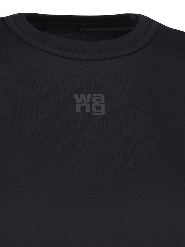 Logo Print Short Sleeve T-Shirt Black - ALEXANDER WANG - BALAAN 4