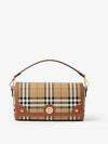 Women's Check Leather Top Handle Shoulder Bag Beige - BURBERRY - BALAAN 2