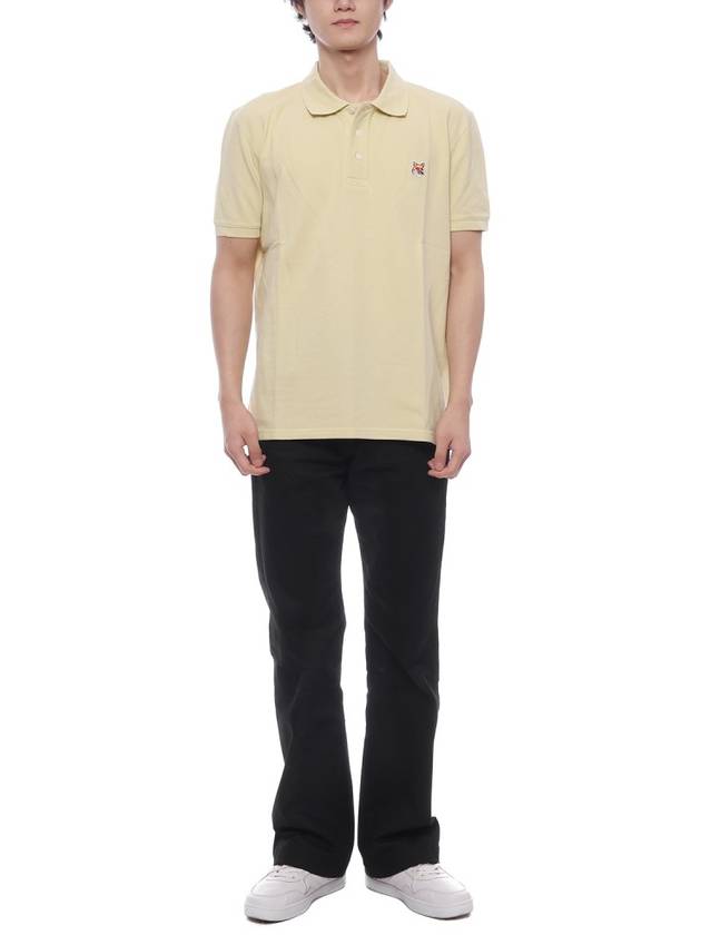 Fox Head Patch Cotton Polo Shirt Yellow - MAISON KITSUNE - BALAAN 4