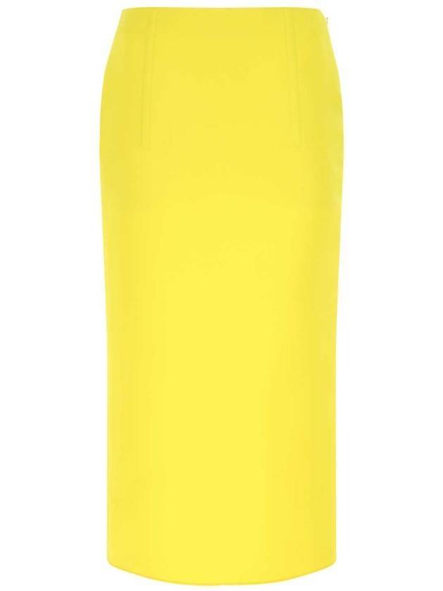 Women's Double Satin Pencil Skirt Yellow - PRADA - BALAAN 1