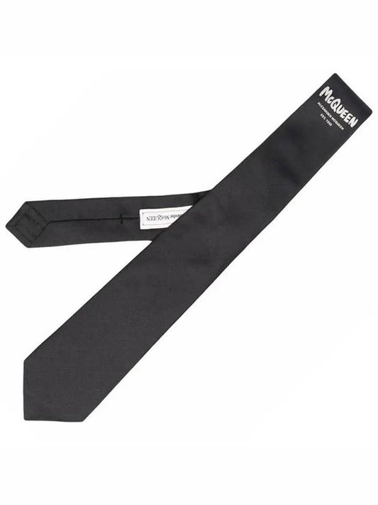 Graffiti Logo Silk Necktie Black - ALEXANDER MCQUEEN - BALAAN 2