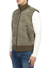 Panel Suede Quilted Padding Vest Dark Olive - TOM FORD - BALAAN 6