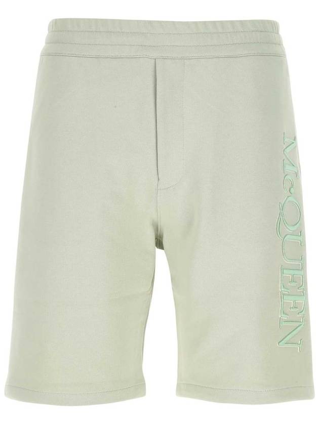 Men's Opal Logo Cotton Shorts Green - ALEXANDER MCQUEEN - BALAAN 2