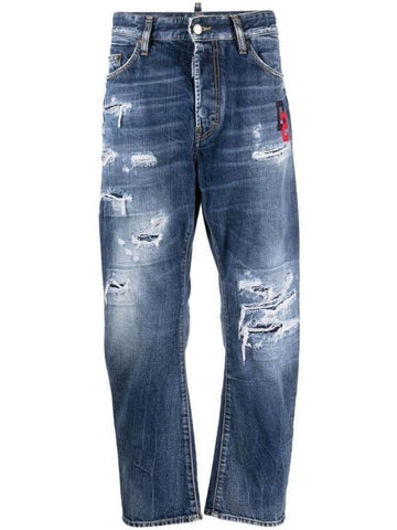 Denim Straight Pants S74LB1435S30309 470 - DSQUARED2 - BALAAN 1