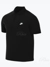 Club Embroidery Logo Cotton Polo Shirt Black - NIKE - BALAAN 2